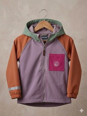 Kids Colorblock Hooded Jacket Souris Mini - Pink, Orange & Green